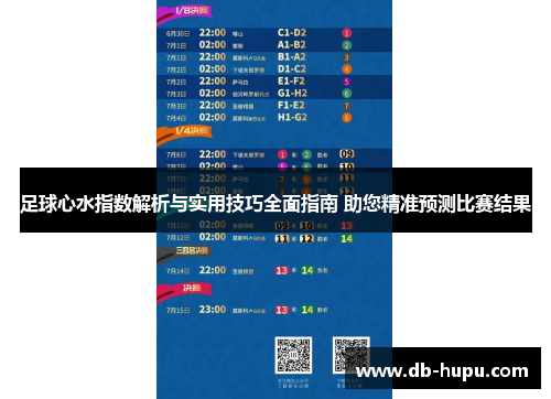 足球心水指数解析与实用技巧全面指南 助您精准预测比赛结果
